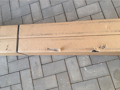 Handläufe im Langkarton verpackt nach Anlieferung