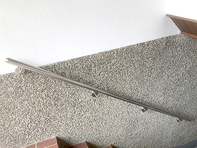 Edelstahl Handlauf gerade, Handlaufenden halbrund verschlossen
