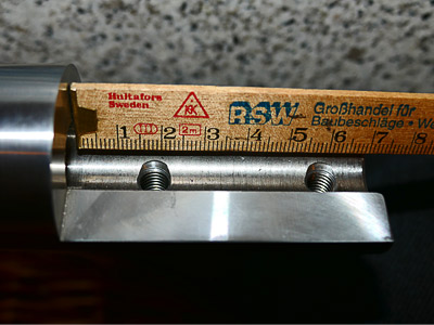 Rohrverbinder massiv Detail Gewindebohrungen