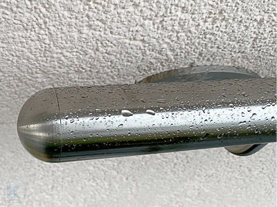 hlbrunde Edelstahl Endkappe eingeschlagen