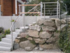 Treppengeländer für teilweise gewendelte Gartentreppe